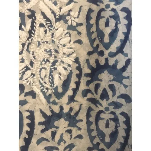 Cotton Tunic Embroidered Top Navy