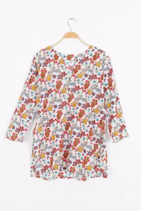 Cotton Tunic Top Multi Floral