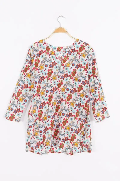 Cotton Tunic Top Multi Floral