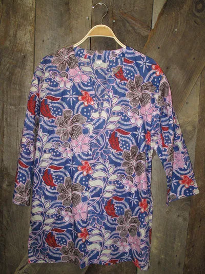 Cotton Tunic Top of Red White and Blue