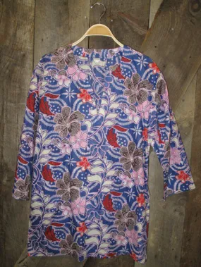 Cotton Tunic Top of Red White and Blue