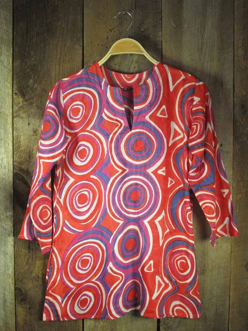 Cotton Tunic Top Red Mod