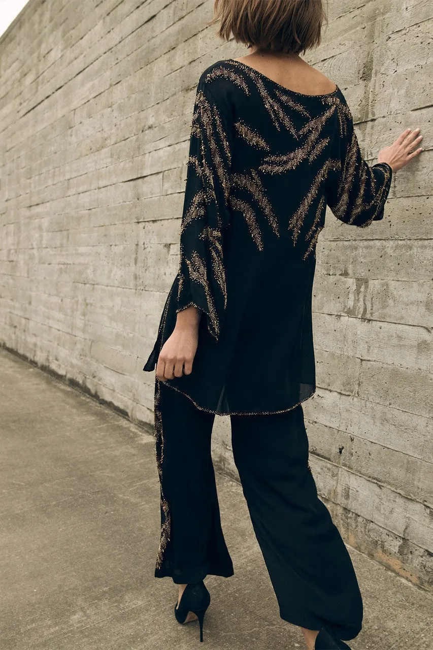 Couture Tiger Stripe Beaded Tunic