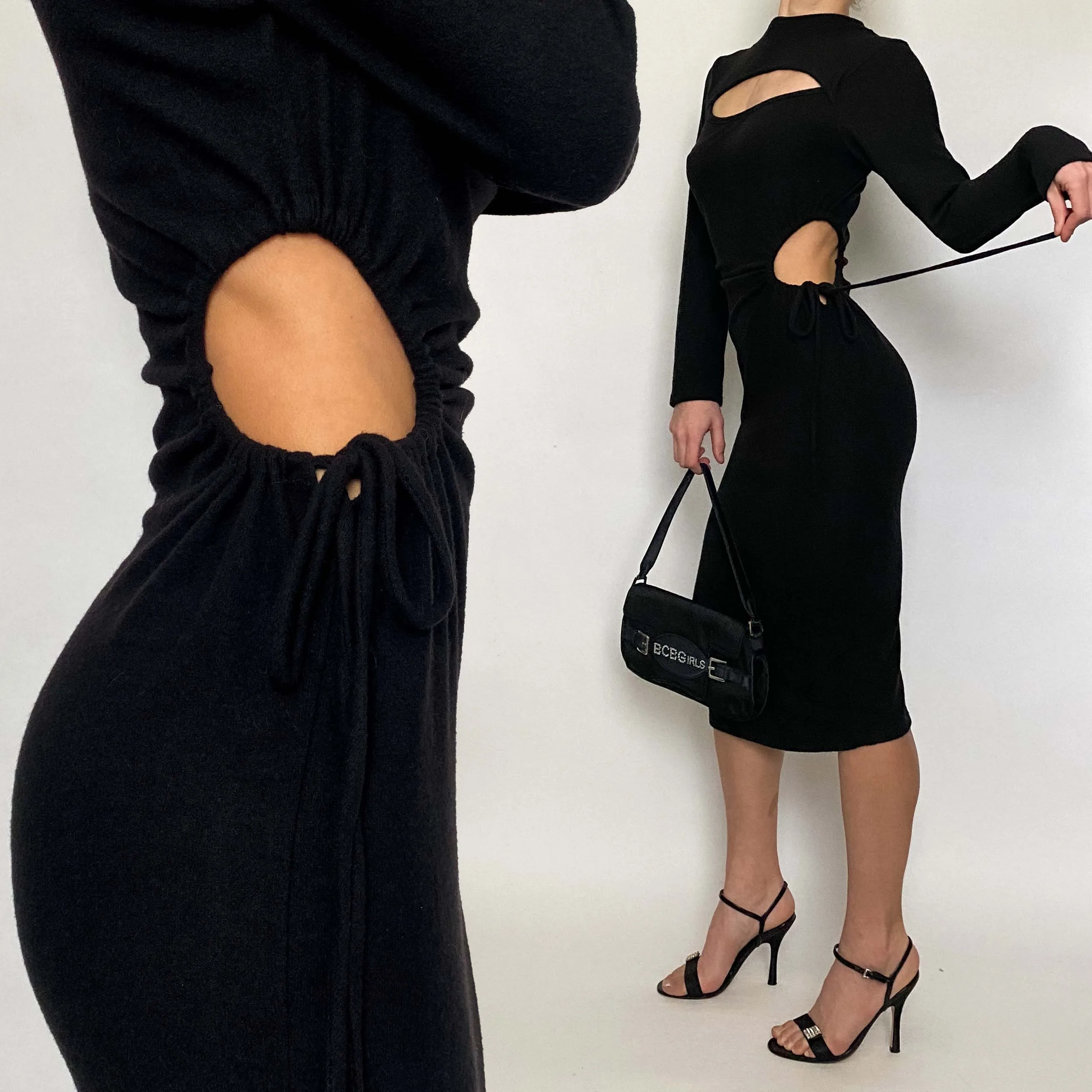 cut out sweater dress - large
