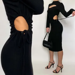 cut out sweater dress - large