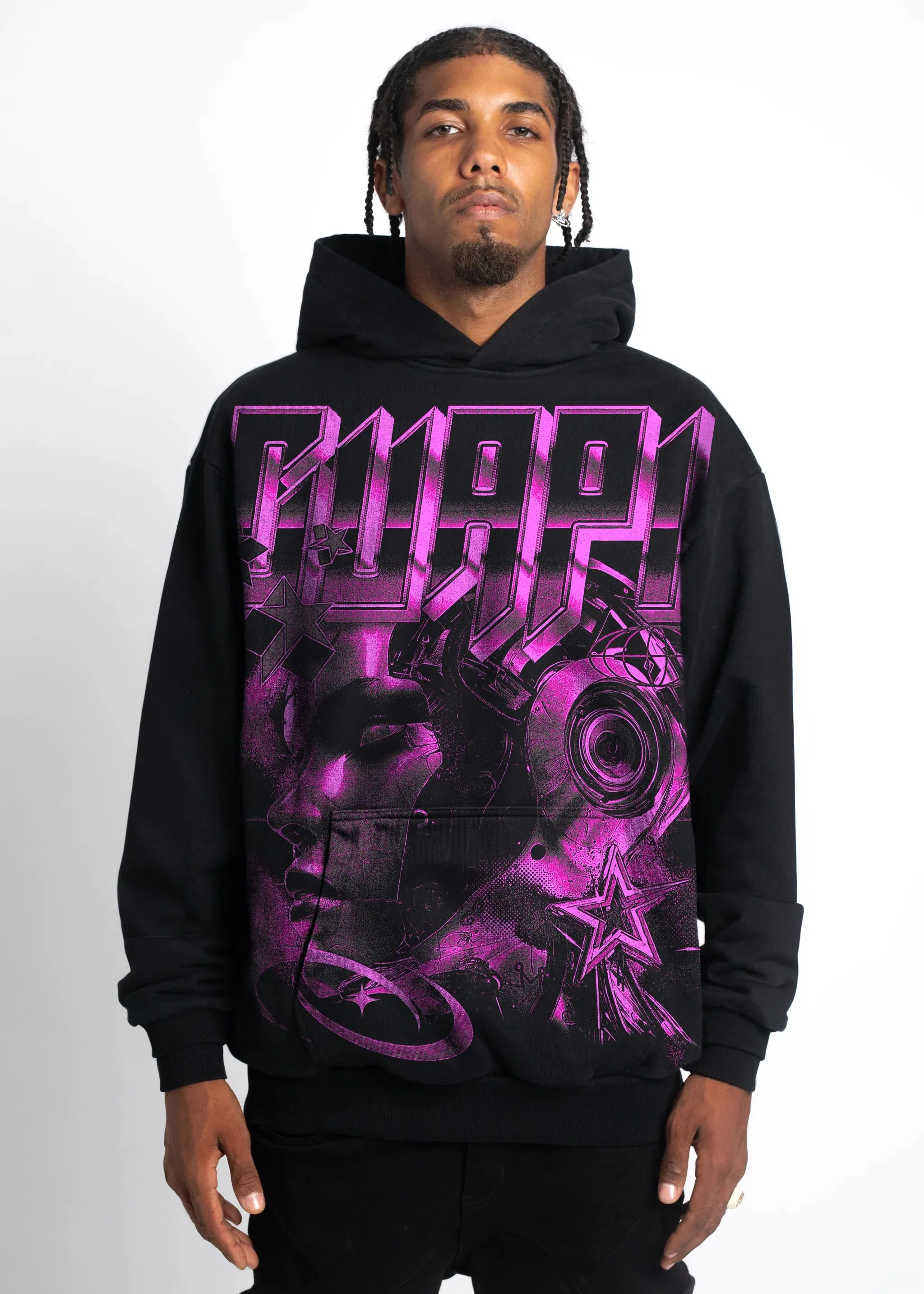Cyber Pink Hoodie (Black) - 291CPH