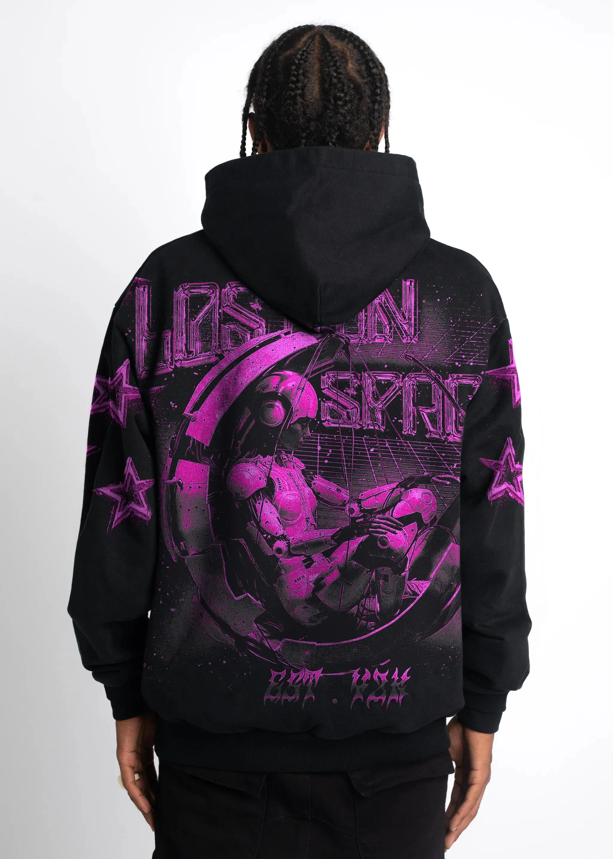 Cyber Pink Hoodie (Black) - 291CPH