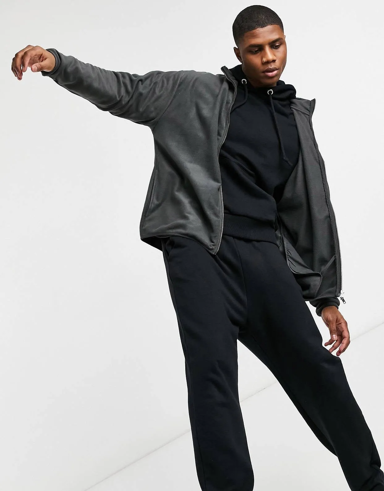 Dark Future oversized fleece track jacket