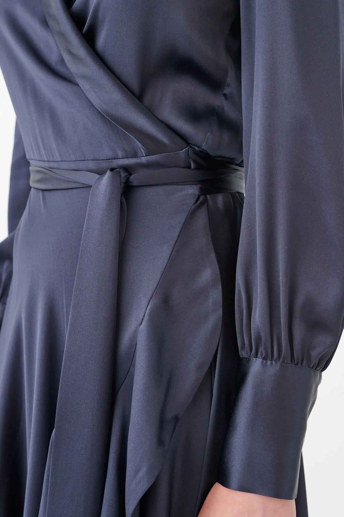 Dea Kudibal 0900723 Vitah Navy Optical Silk Wrap Dress