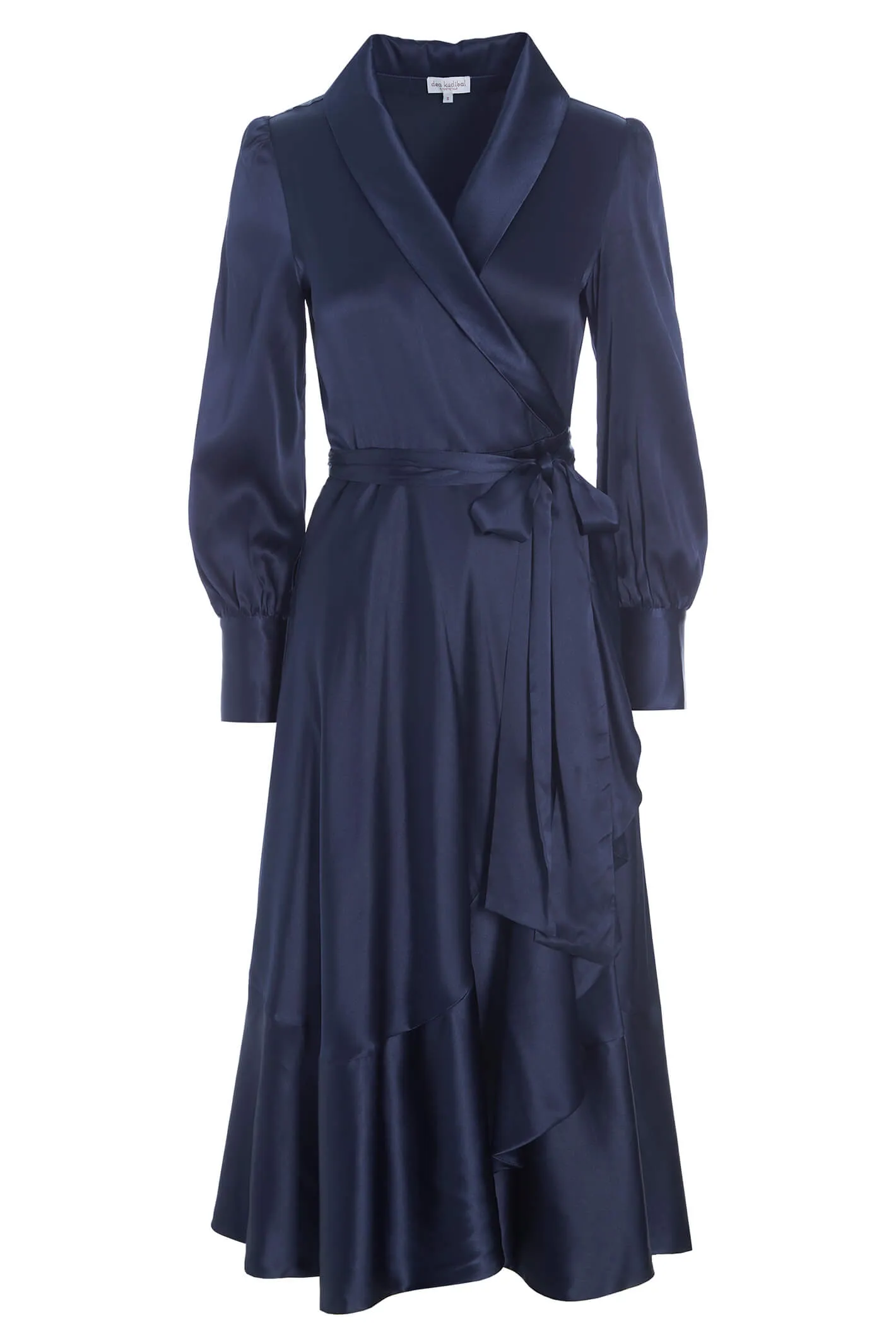 Dea Kudibal 0900723 Vitah Navy Optical Silk Wrap Dress