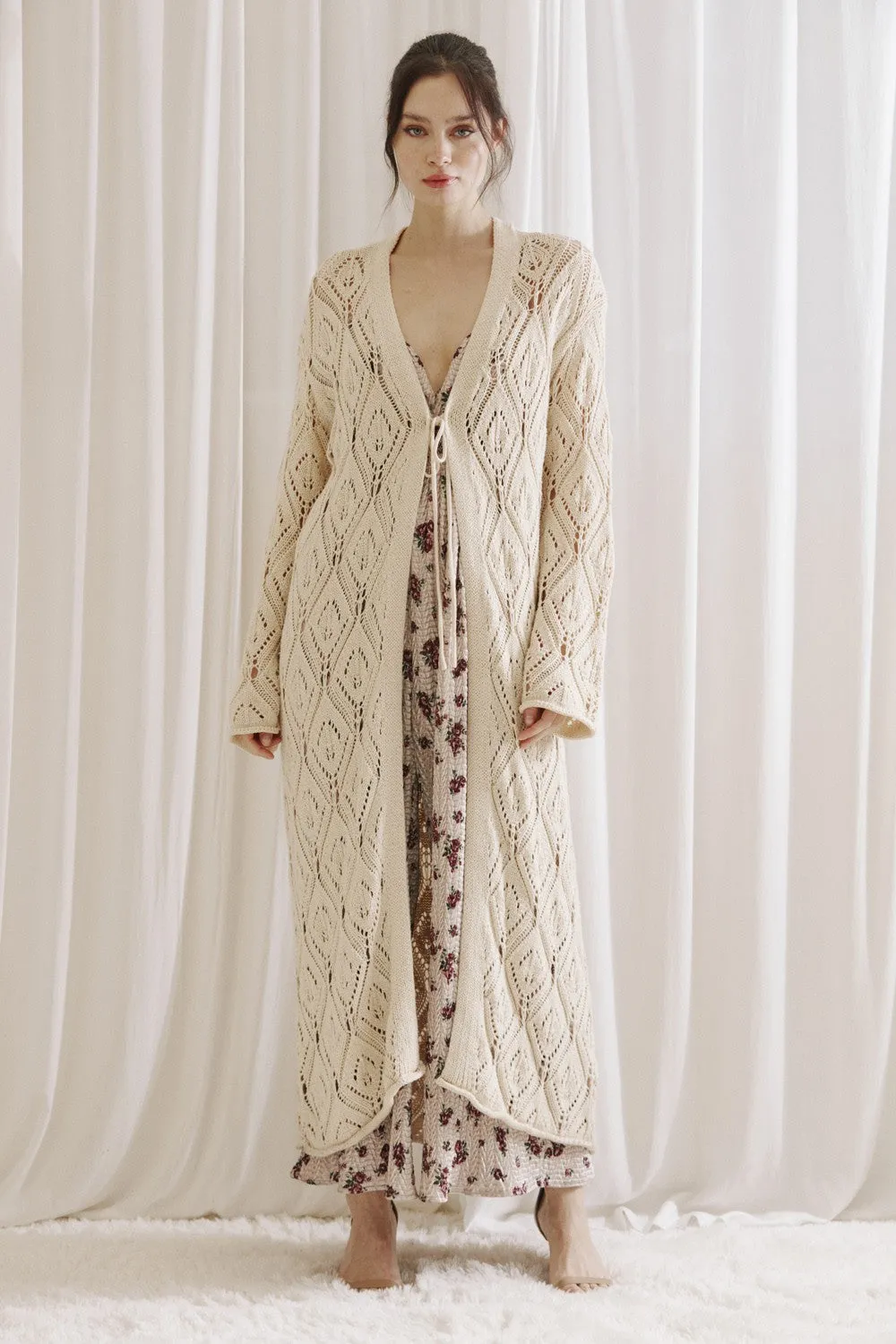 Diamond Knit Duster Cardigan