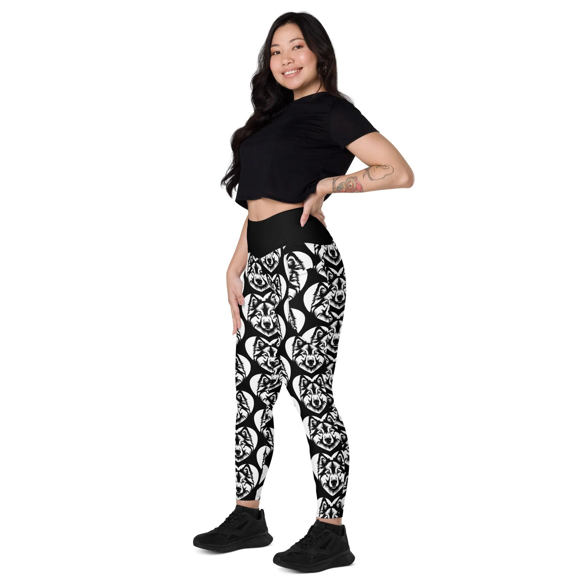 DOG BREED LEGGINGS with pockets - NORWEGIAN ELKHOUND - HERTTAHOUND