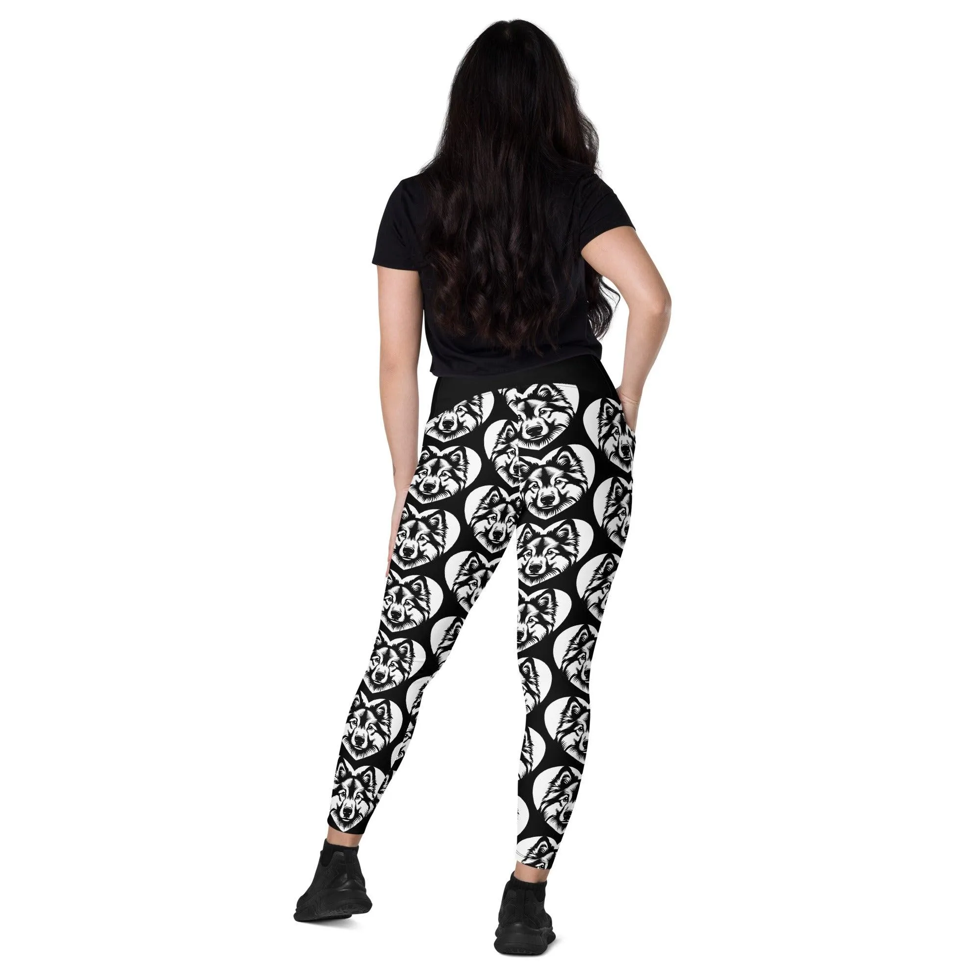DOG BREED LEGGINGS with pockets - NORWEGIAN ELKHOUND - HERTTAHOUND