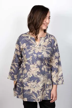 Dolma Dusty Blue Cotton Tunic Top