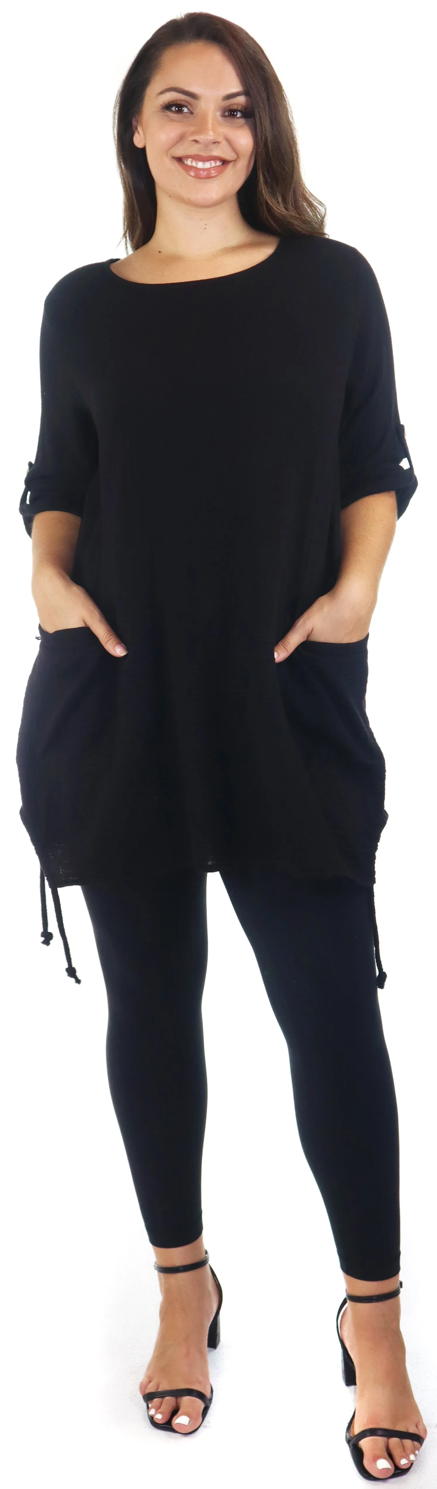 Double Gauze soft cotton oversized tunic, Loose fitting women tunic