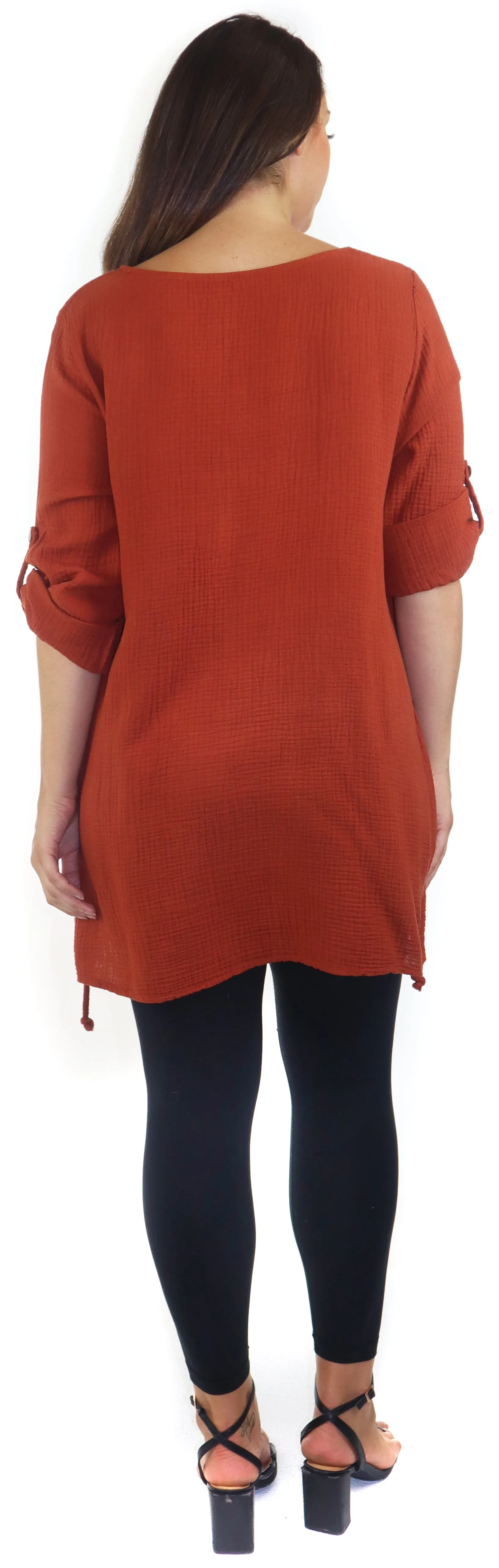 Double Gauze soft cotton oversized tunic, Loose fitting women tunic
