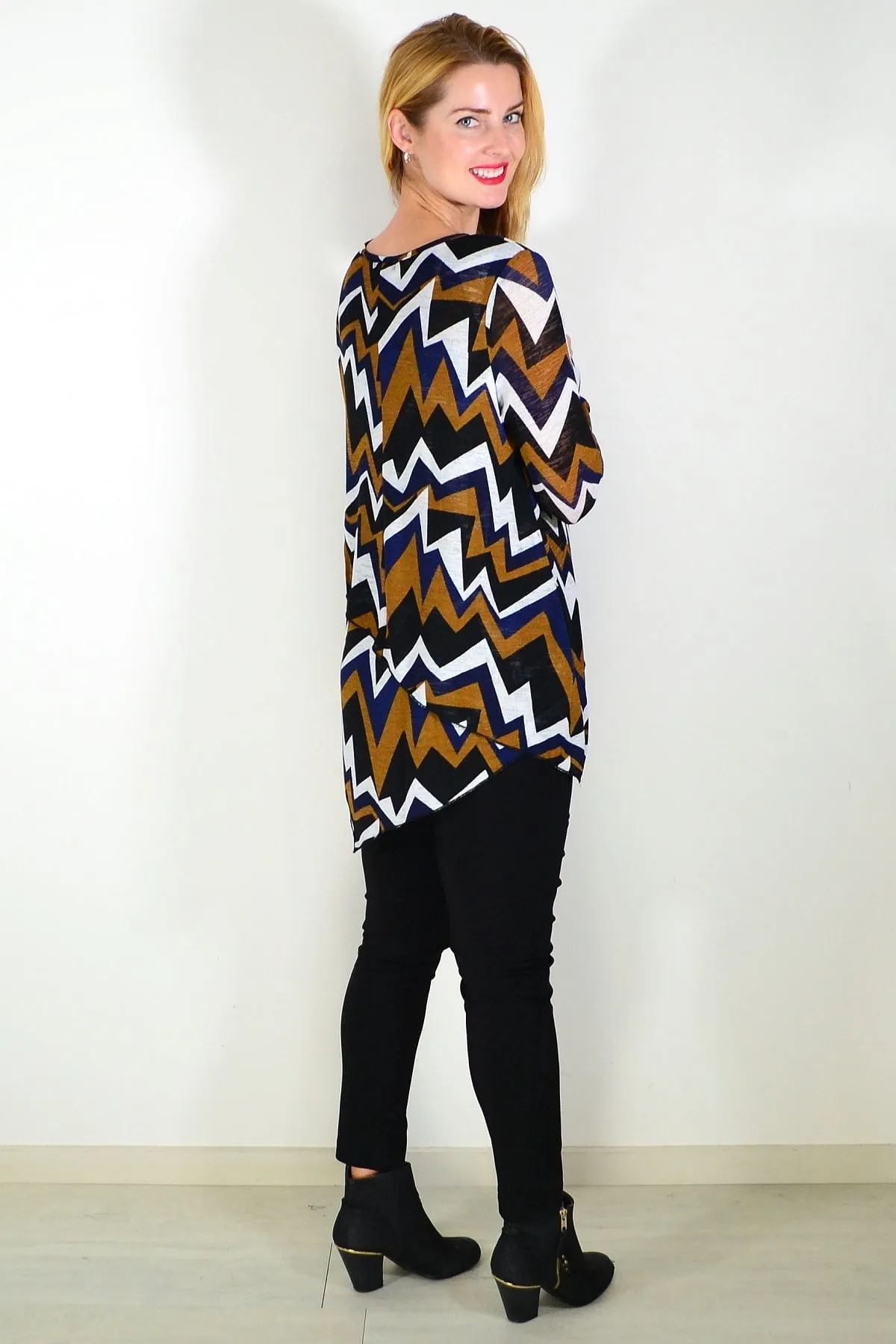Double Layered Zig Zag Tunic Top