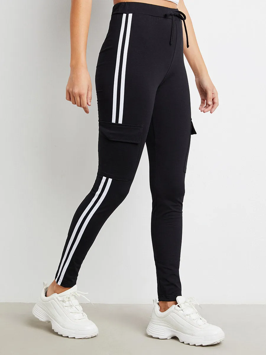 Double Side Stripe Legging with Pocket Detail