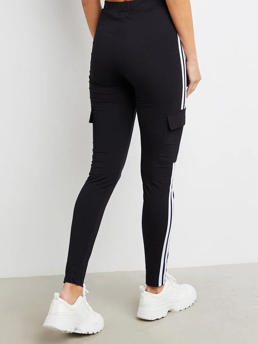 Double Side Stripe Legging with Pocket Detail