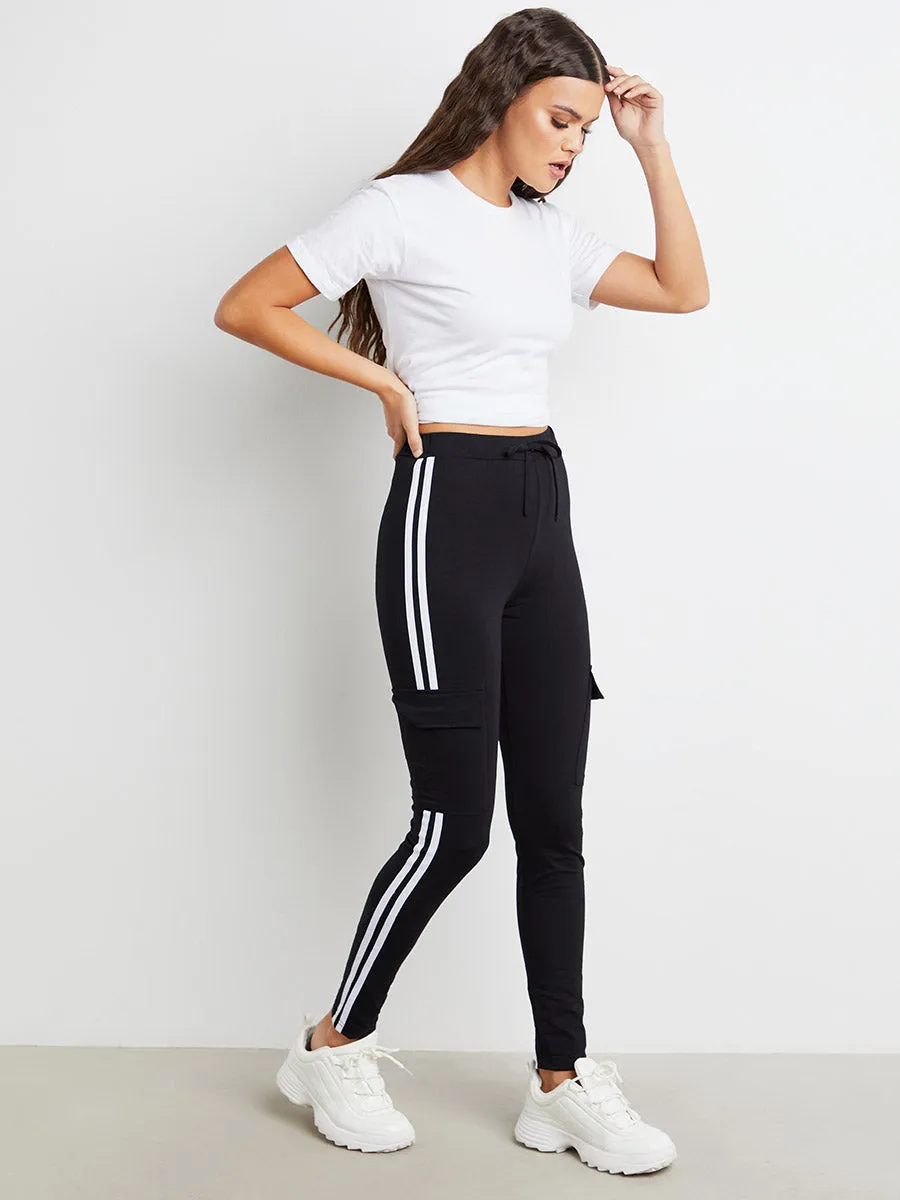 Double Side Stripe Legging with Pocket Detail