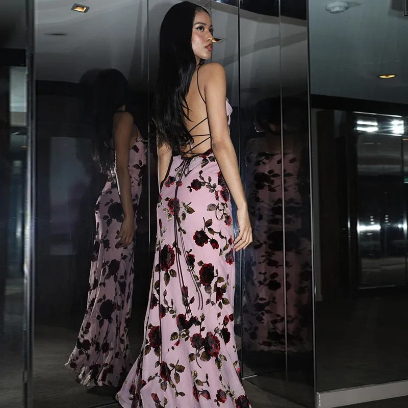 Elegant Floral Print Maxi Dress