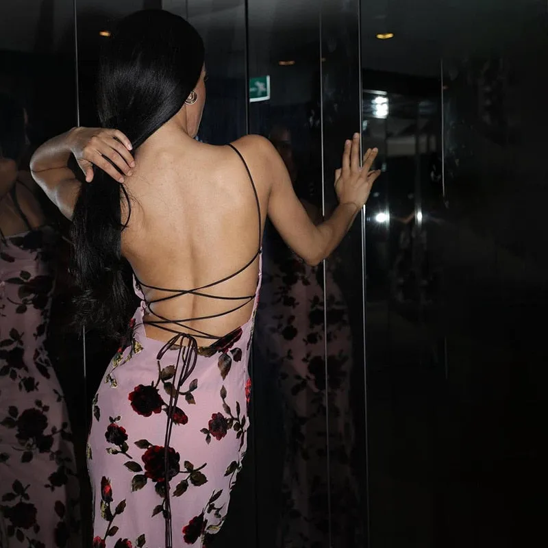 Elegant Floral Print Maxi Dress