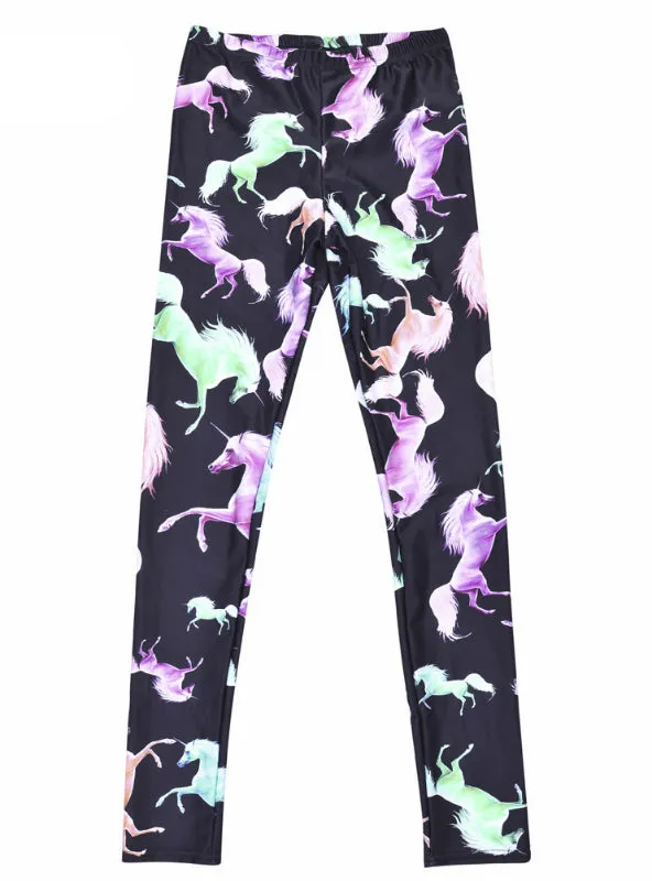 Fashion Colored Cartoon Horse God Pant