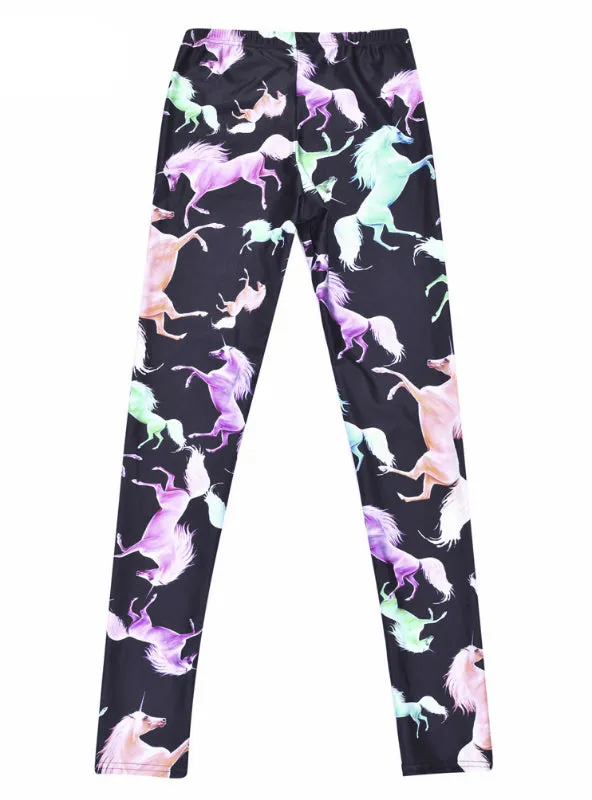 Fashion Colored Cartoon Horse God Pant
