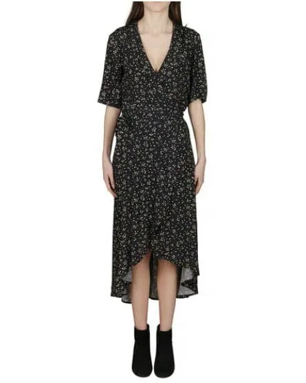 Floral Crepe Wrap Dress