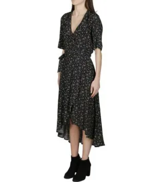 Floral Crepe Wrap Dress