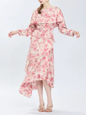 Floral Print Flounce Layer Top