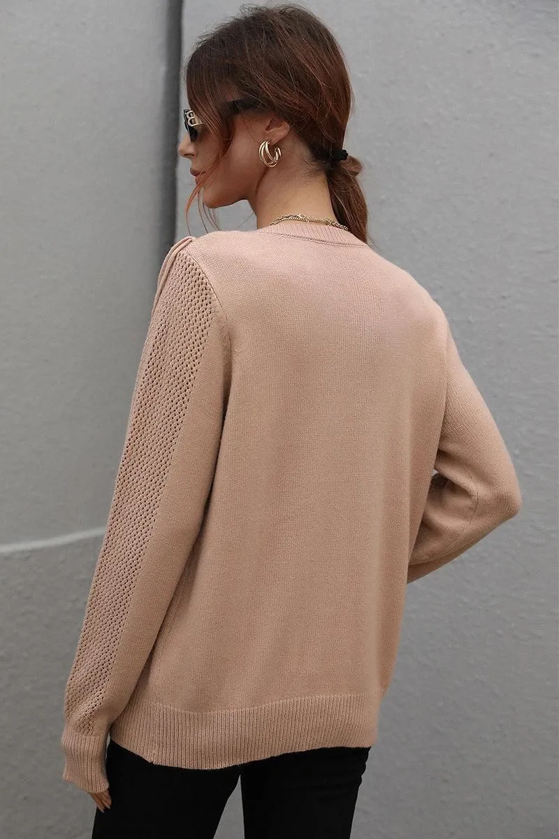 FRONT TASSEL DETAILED KNIT SWEATER TOP