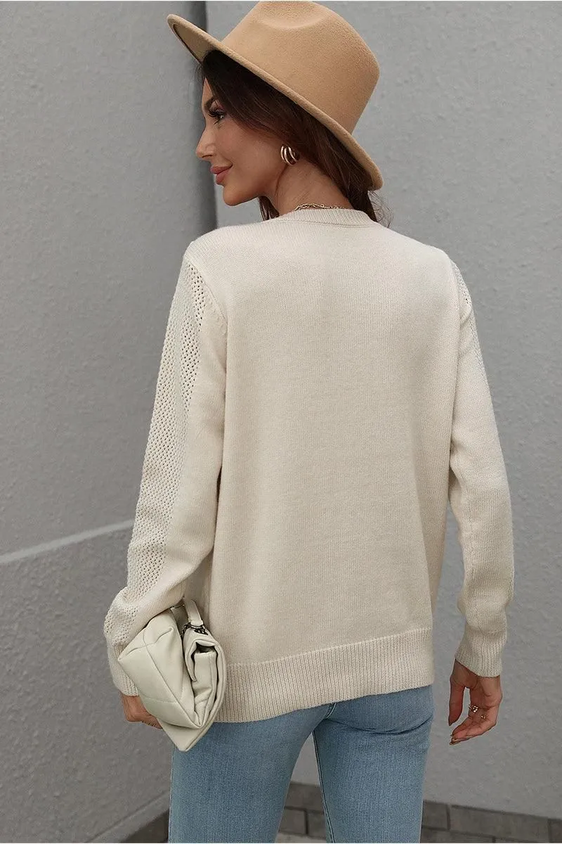 FRONT TASSEL DETAILED KNIT SWEATER TOP