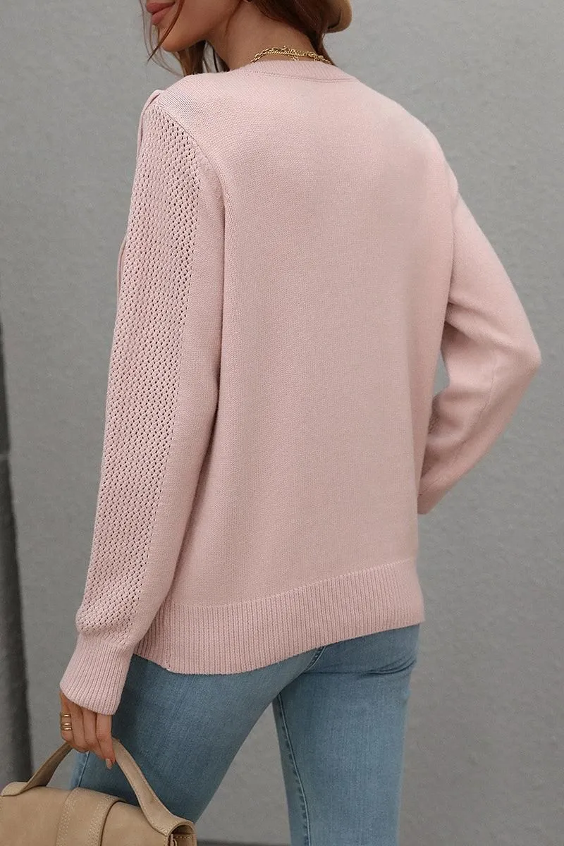 FRONT TASSEL DETAILED KNIT SWEATER TOP