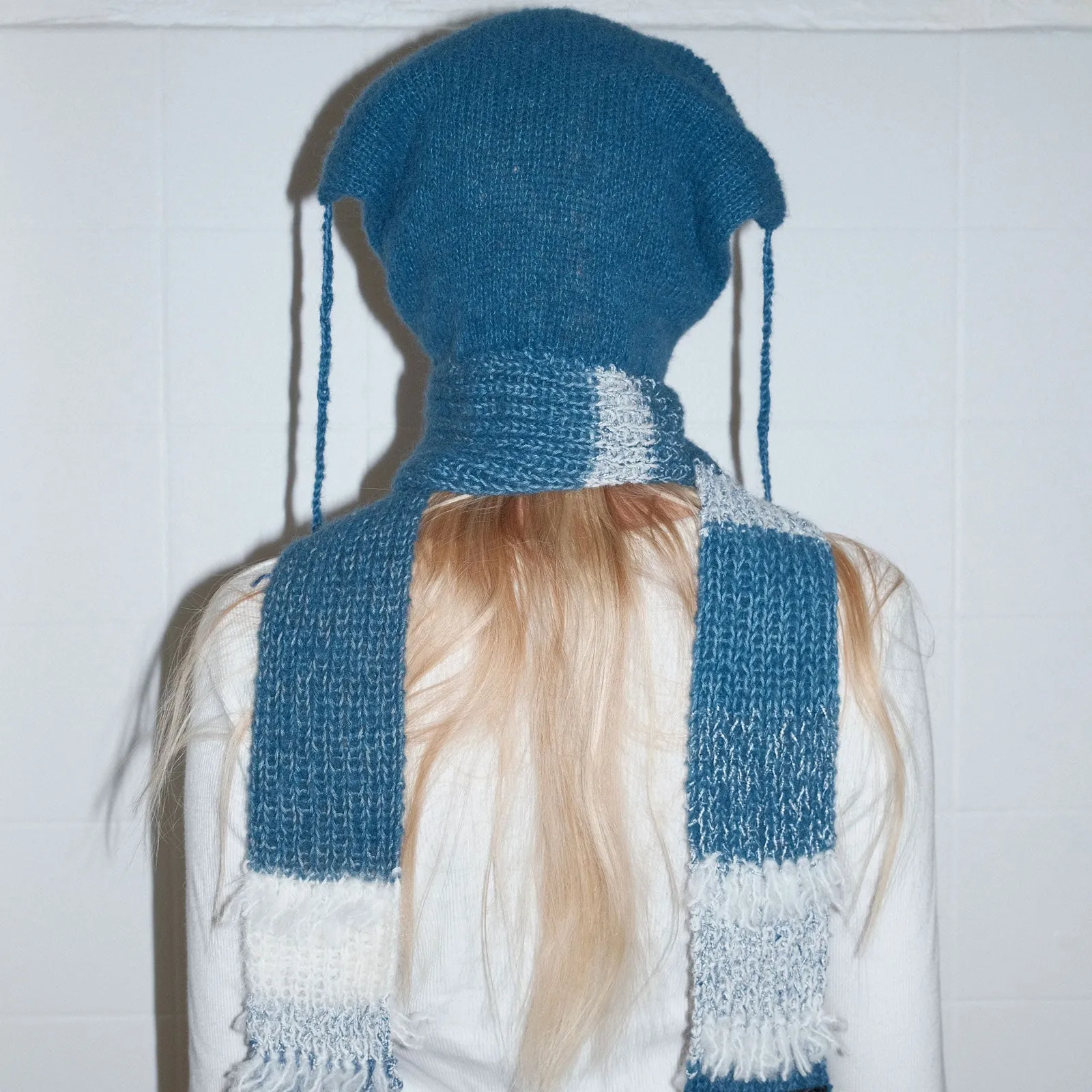 Handknitted Scarf Hats, Blue
