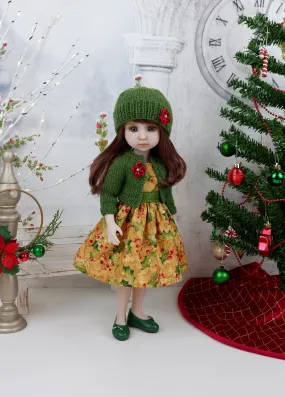 Heritage Holly - dress and sweater set with shoes for Ruby Red Fashion Friends doll