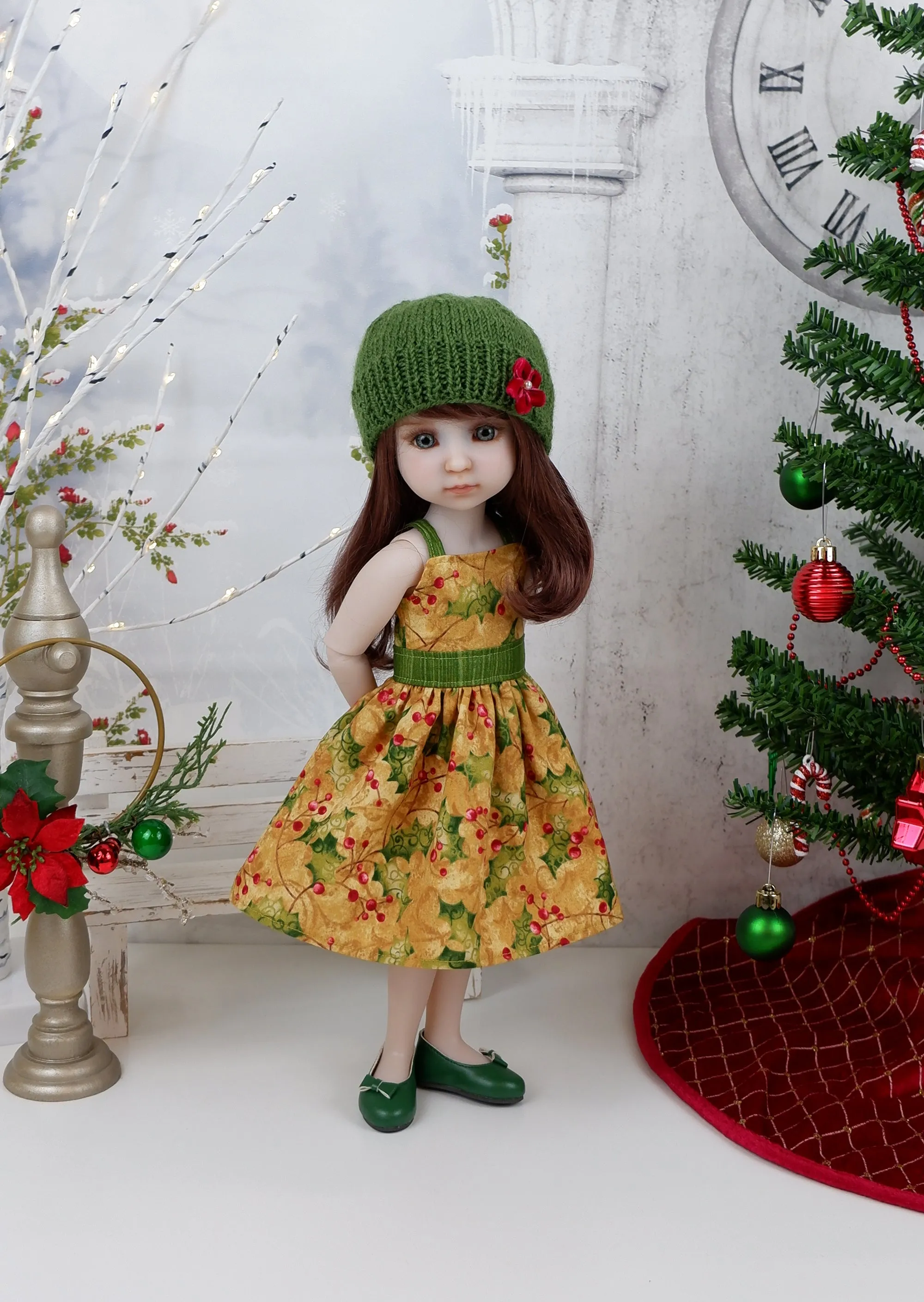 Heritage Holly - dress and sweater set with shoes for Ruby Red Fashion Friends doll