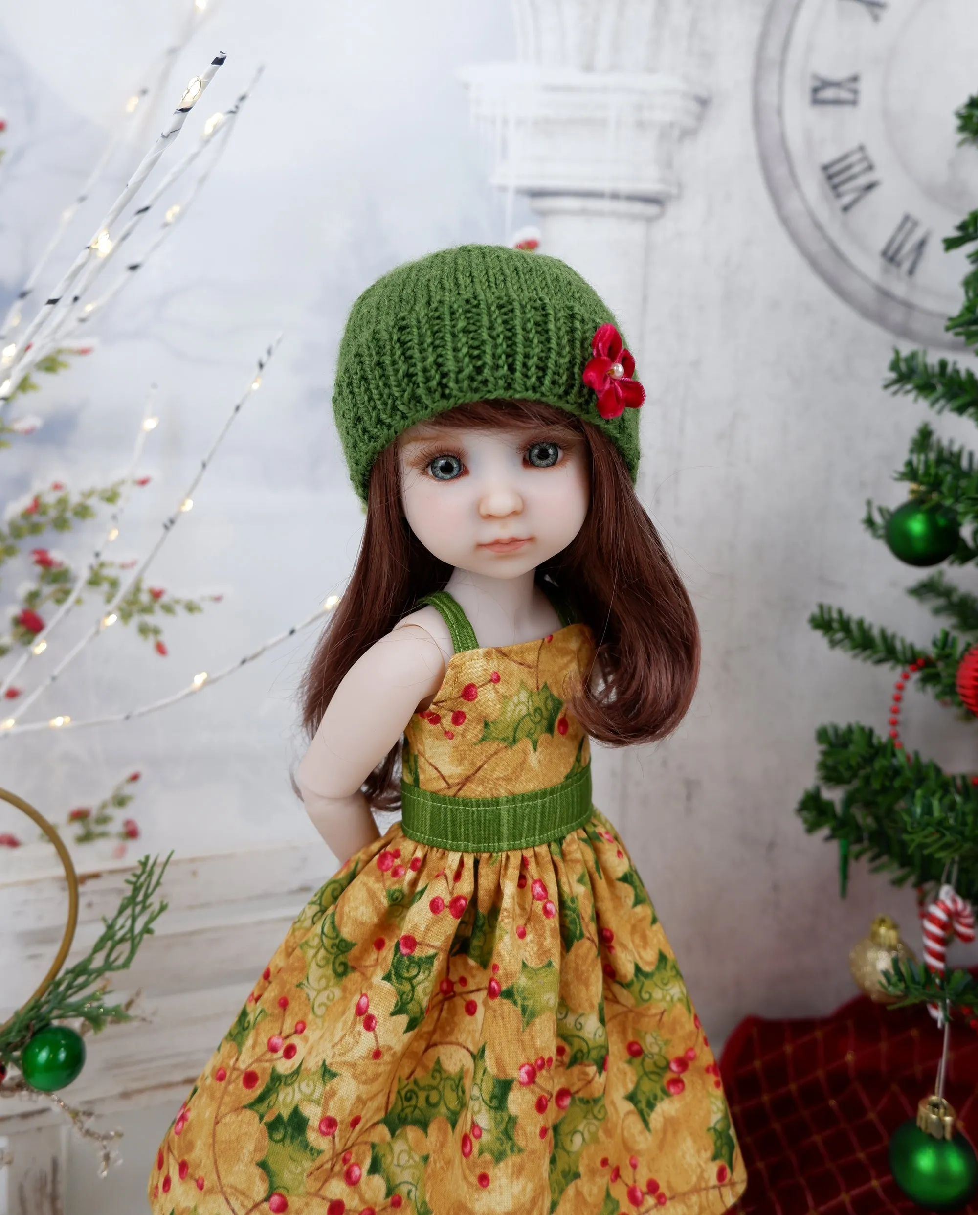 Heritage Holly - dress and sweater set with shoes for Ruby Red Fashion Friends doll
