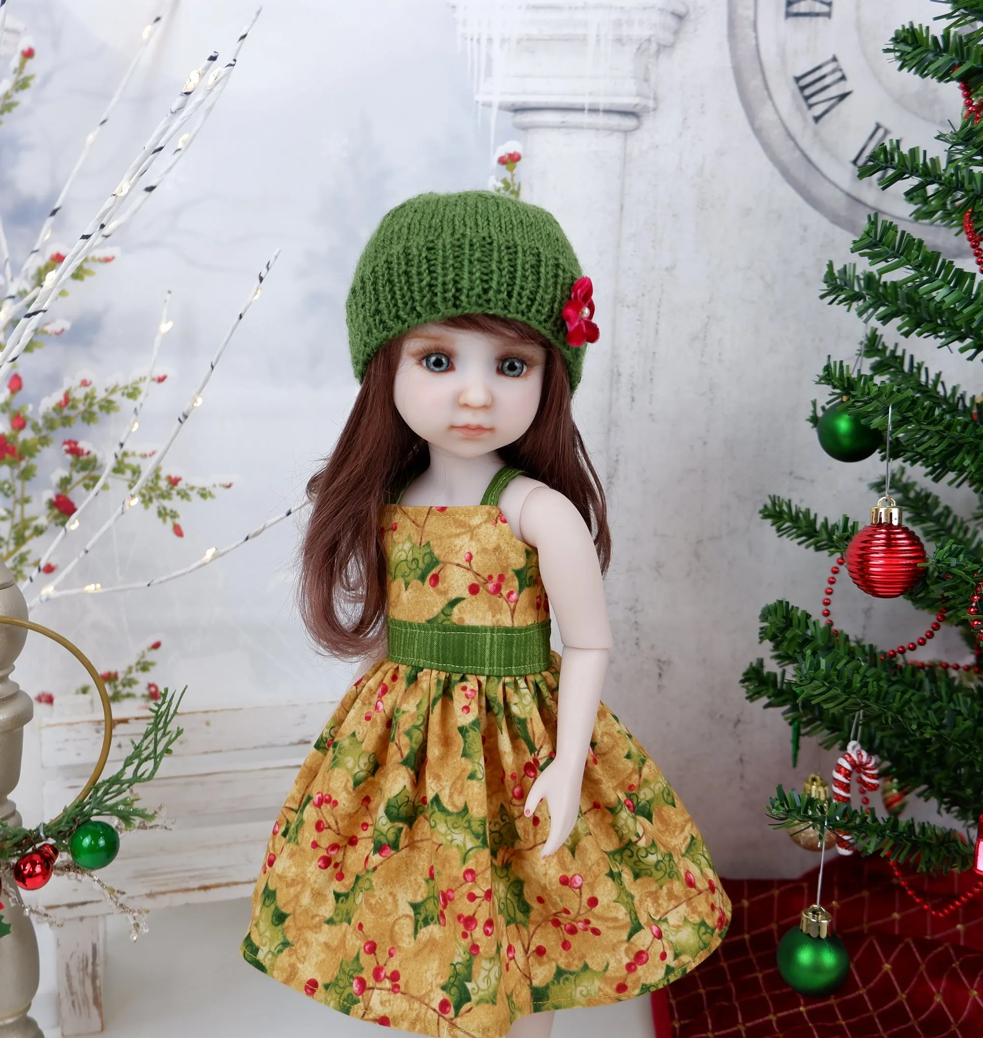 Heritage Holly - dress and sweater set with shoes for Ruby Red Fashion Friends doll