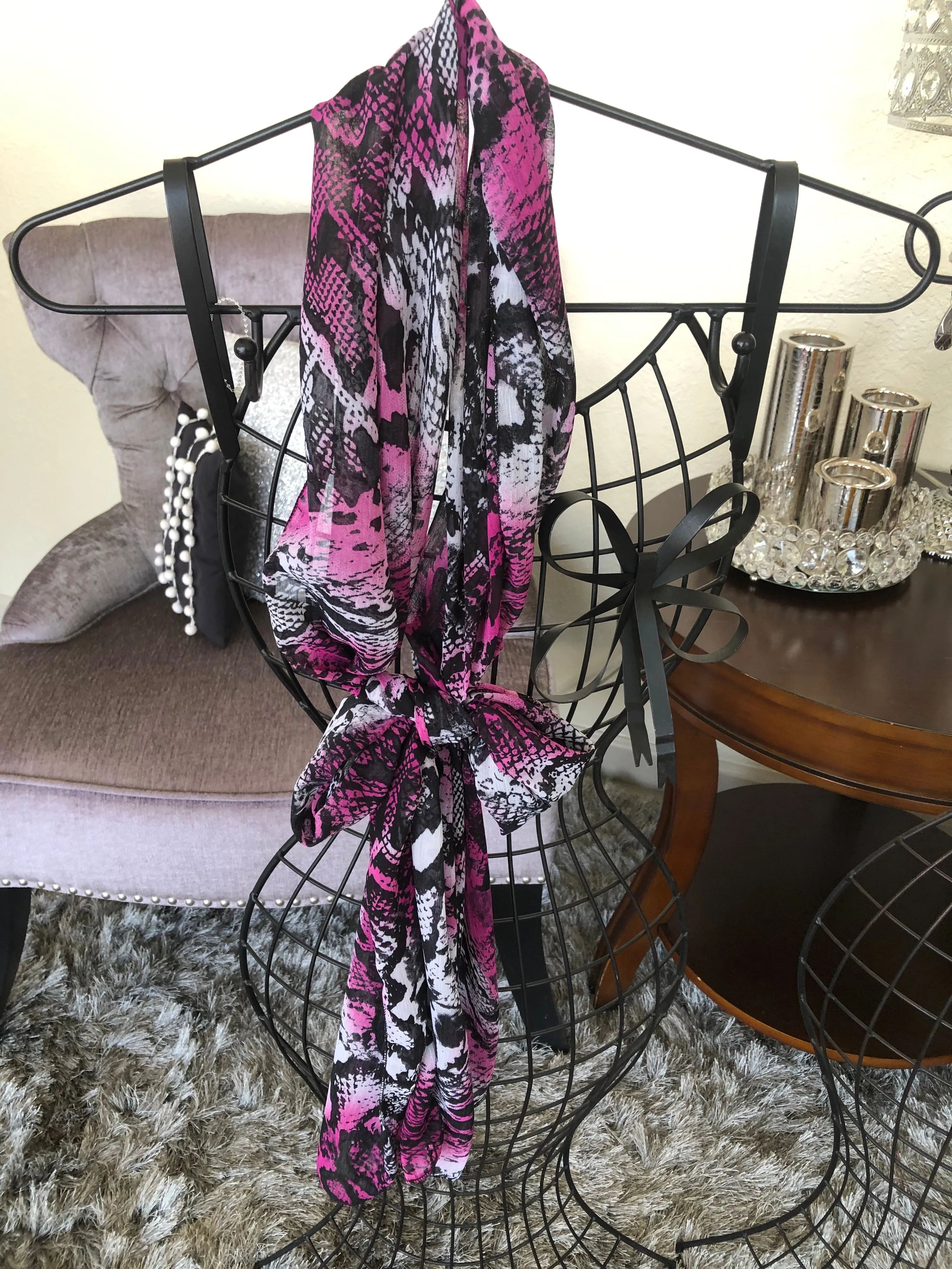 Isabella Mauve Scarf-Style Tunic/Top