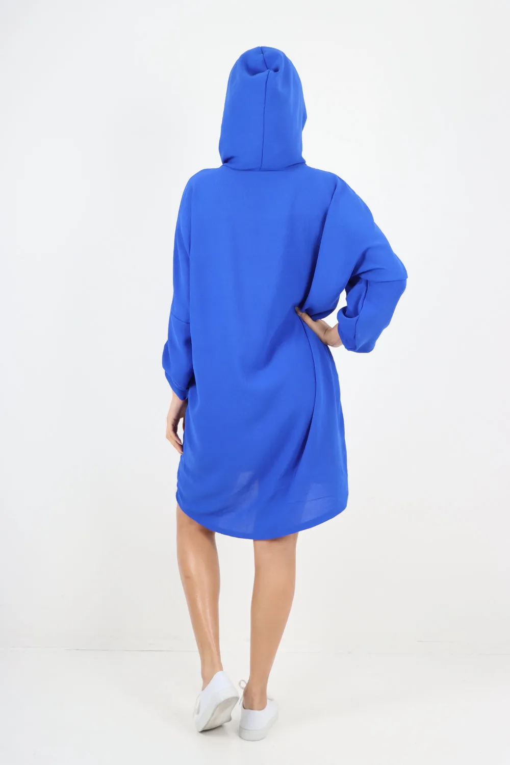 Italian Printed Foil Heart Hooded Tunic Top