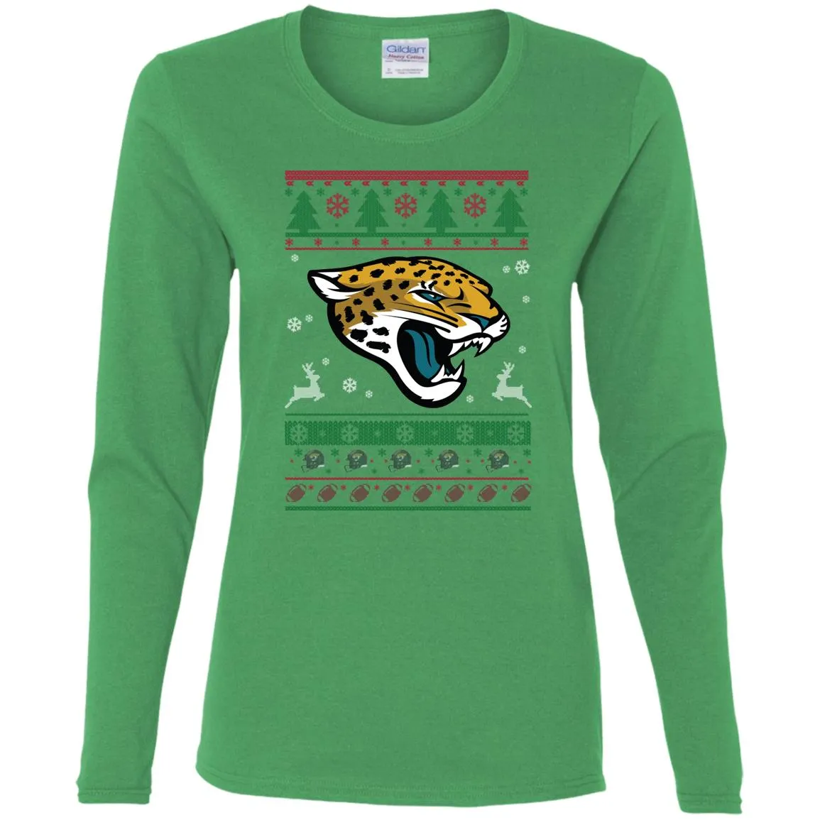 Jacksonville Jaguars Logo Football Teams Ugly Christmas Sweater Women Long Sleeve Shirt