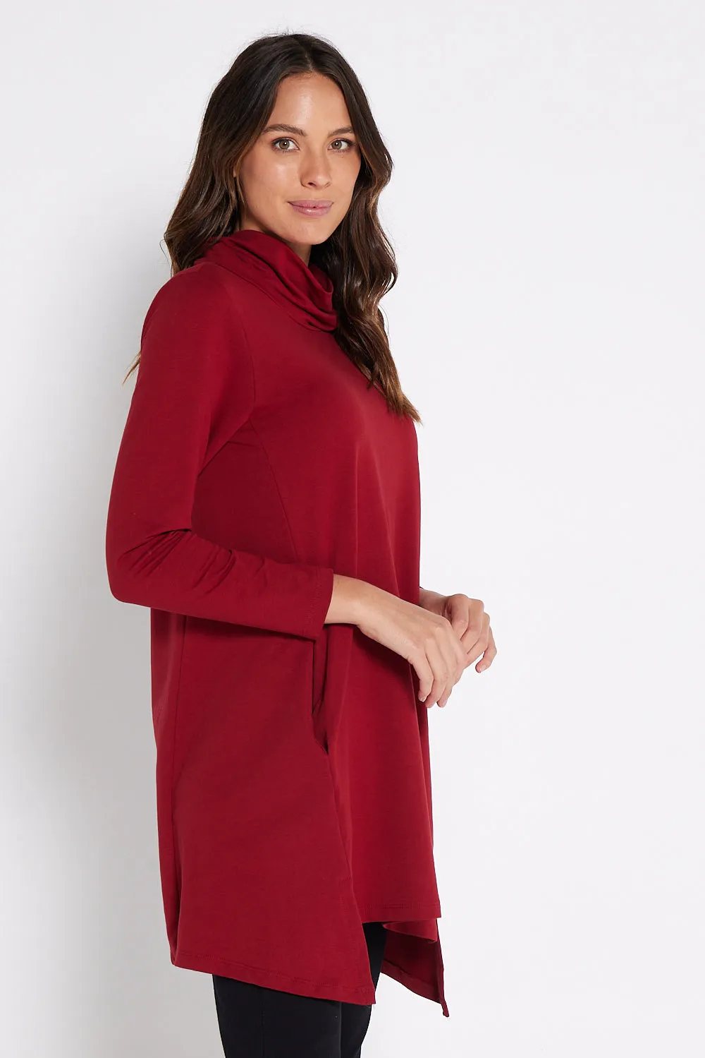Joslin Cowl Tunic - Burgundy