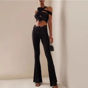 KEROC Flower Cami Top And Flared Pants