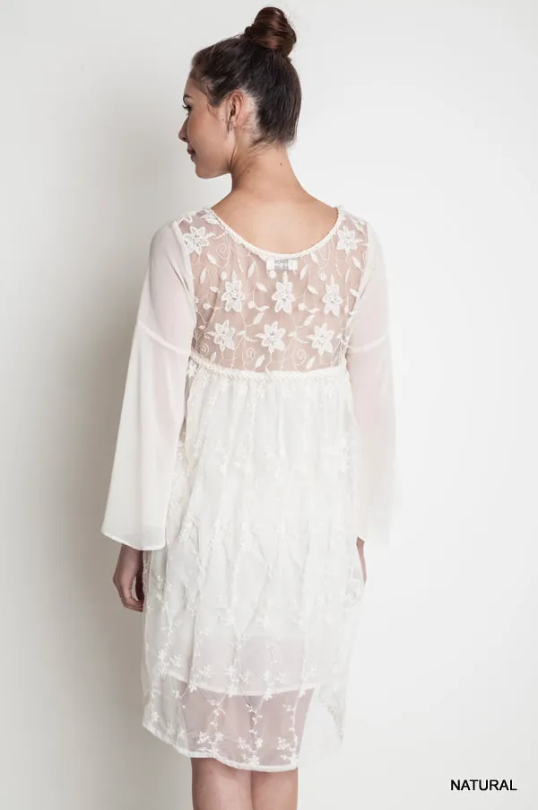 Lace Baby Doll Tunic Dress, Natural