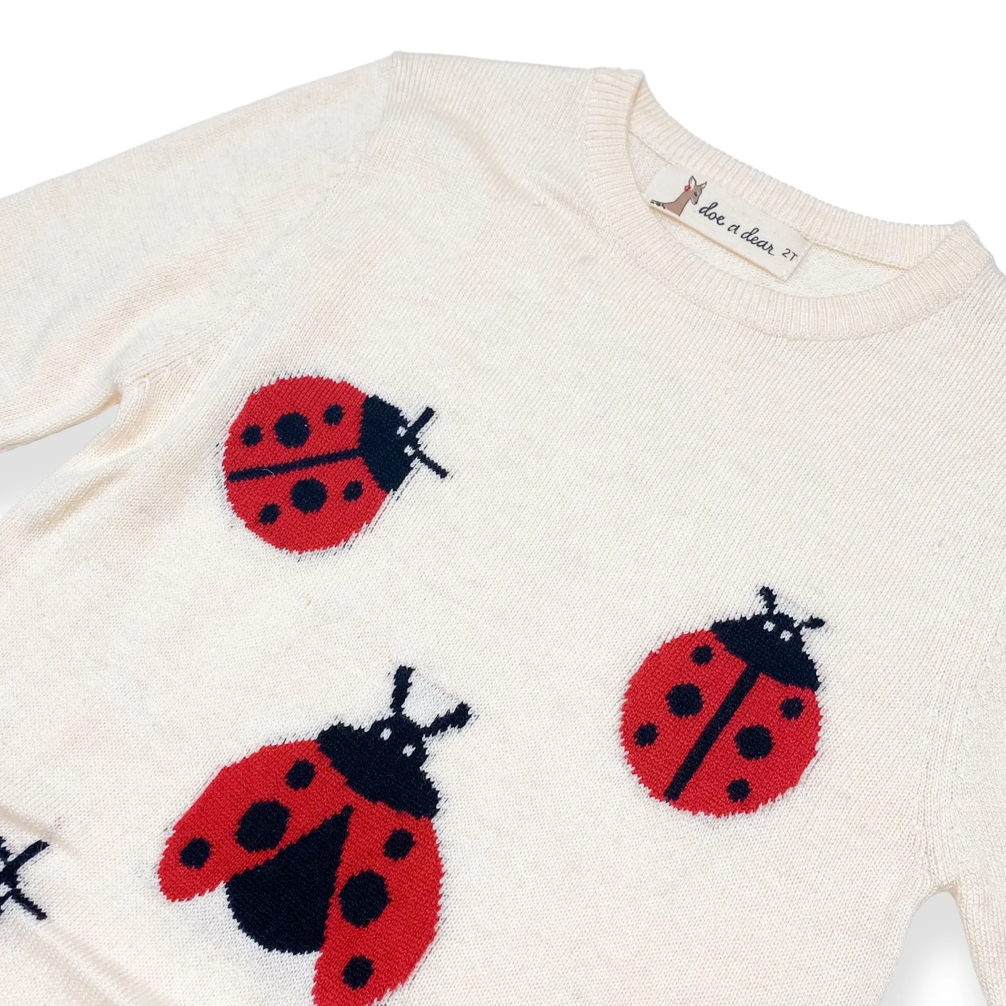 Ladybug Wooly Tunic Sweater - Ivory