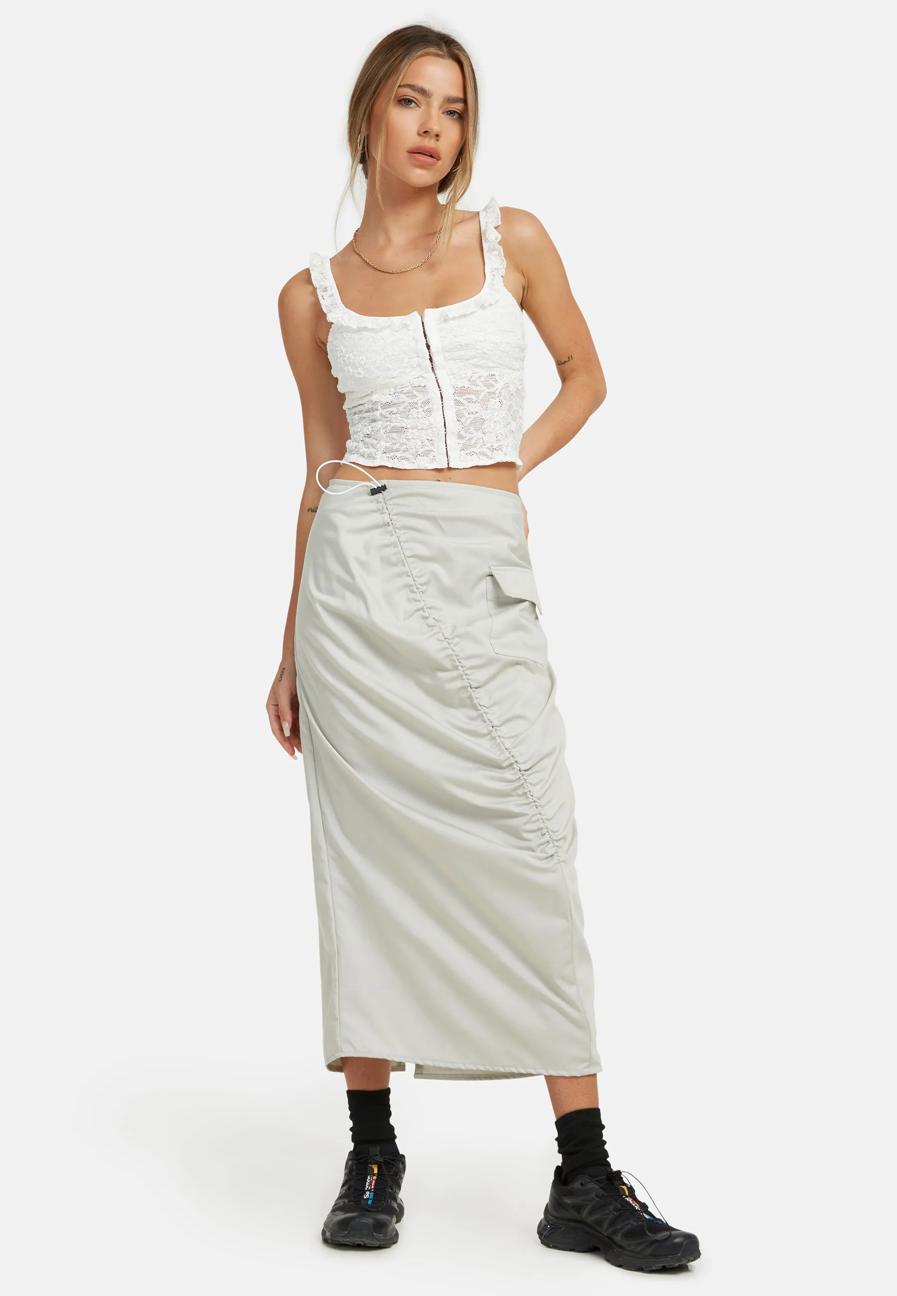 Laru Corset Top in Lace Ivory