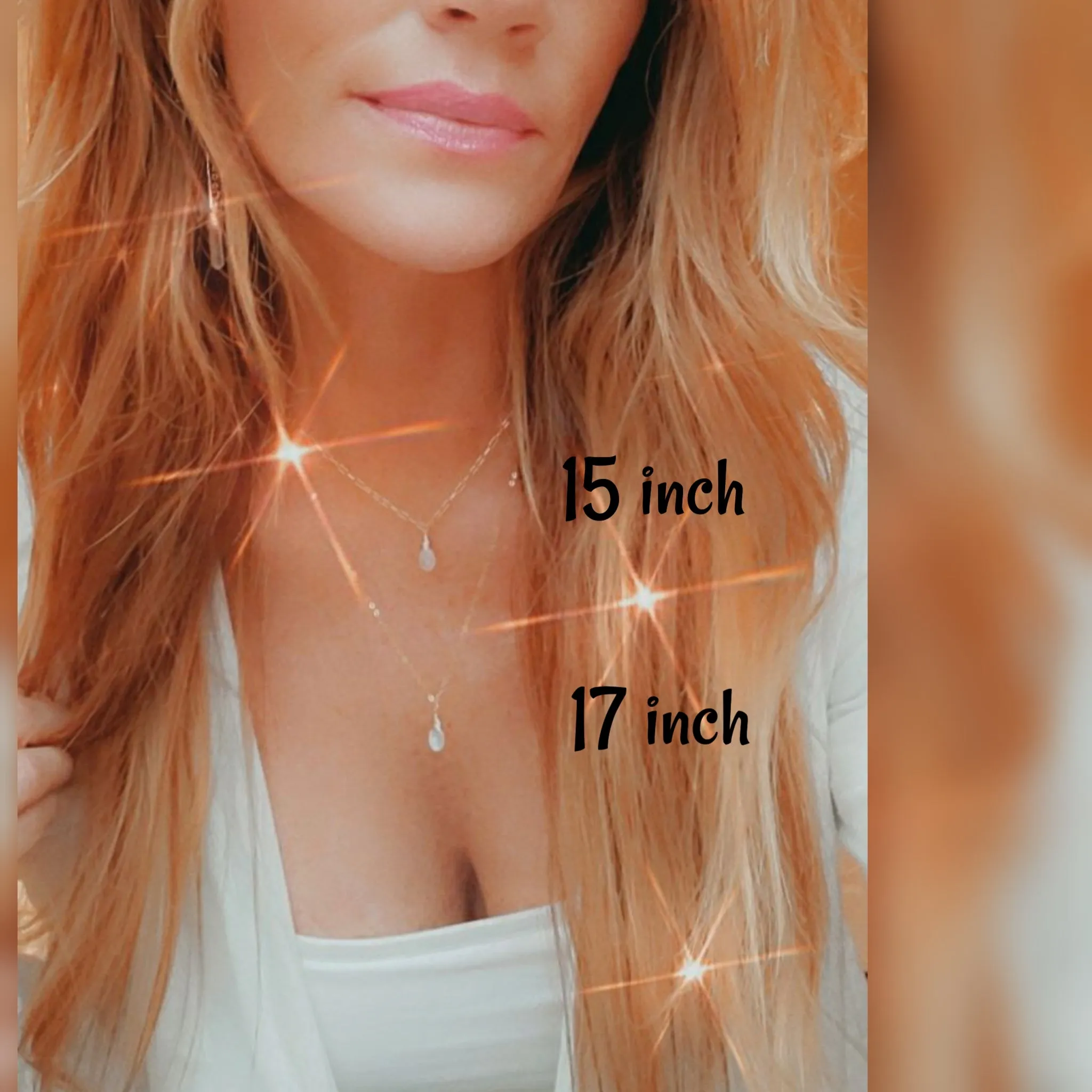 Layered Moonstone Drop Necklace