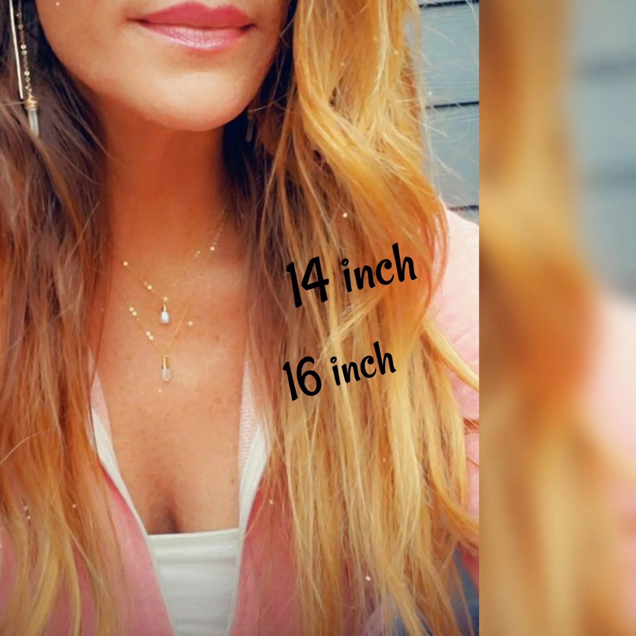 Layered Moonstone Drop Necklace