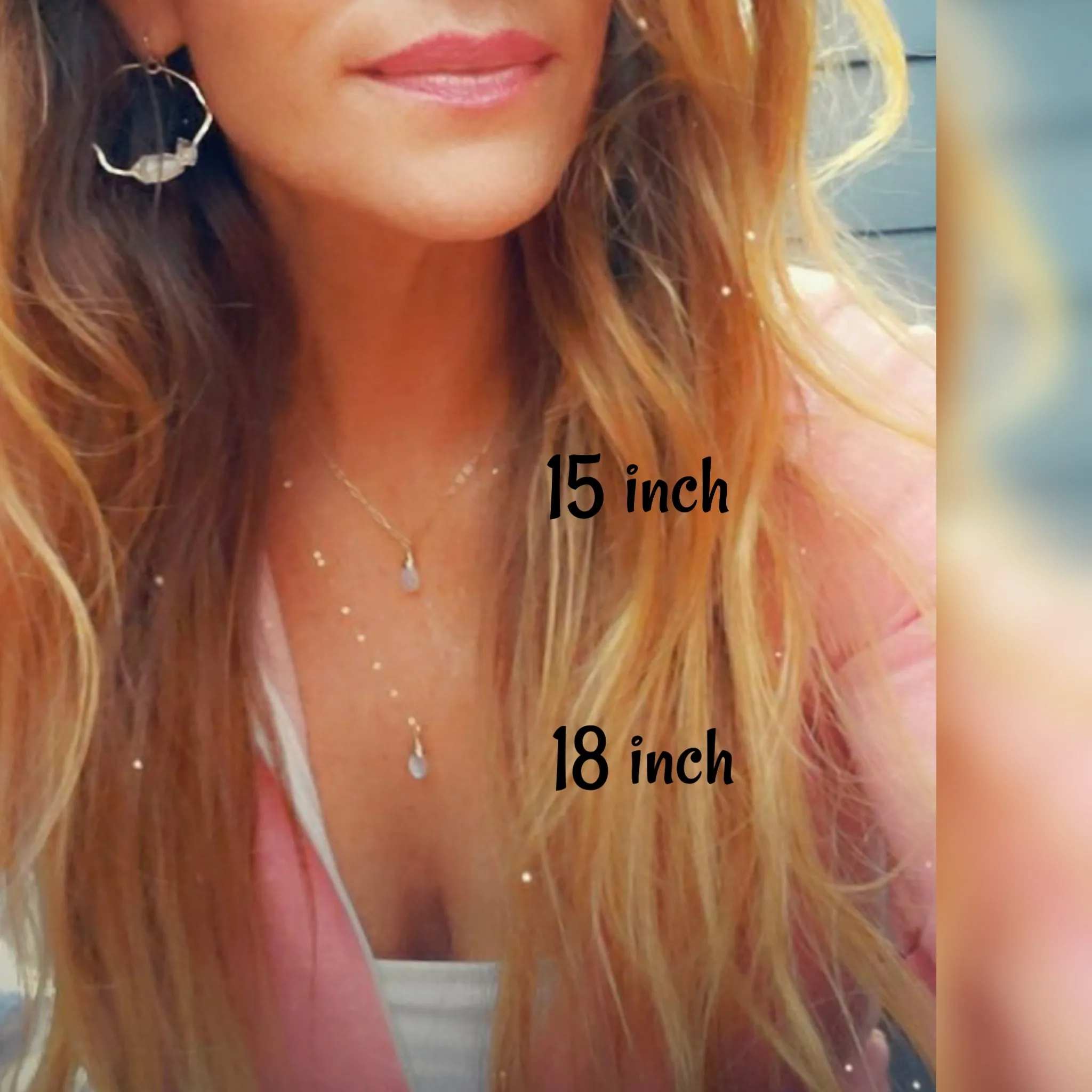 Layered Moonstone Drop Necklace
